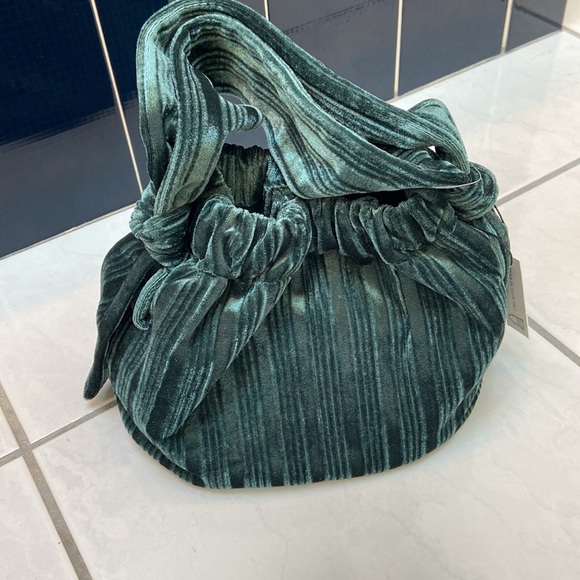 Anthropologie Turquoise Small Velvet/Velour Bag - Picture 3 of 7